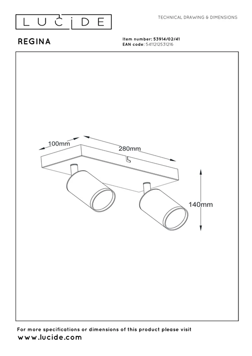 Lucide REGINA - Spot plafond - 2xGU10 - Taupe | Essential - technique